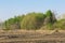 A wood roller for leveling the cultivated land