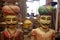 Wood sculptures in a local artisanal shop, India.