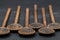 Wood set spoon empty on