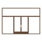 Wood Shopfront with Large Black Blank Windows. Vector