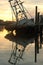 Wood shrimp boat graveyard sunset
