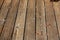 Wood slats of an outdoor deck