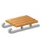 Wood sledge. Retro-style. Winter. Decorative element for postcard