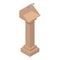 Wood speaker tribune icon, isometric style