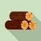 Wood stack icon, flat style