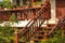 Wood staircase, banister carving wooden