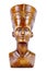 Wood statue of pharaoh on a white background .