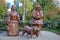 Wood statue of ukrainian peasants