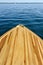 Wood Strip Bow Deck of Wooden Boat