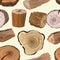 Wood stumps vector set pattern