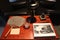 Wood table with displayed items in Grant\'s cottage where Ulysses S.Grant passed away 1885,New York