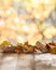 Wood Tabletop Mockup of Fall Background