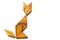 Wood tangram puzzle in cat sitting shape
