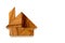 Wood tangram puzzle in home or house shape