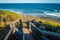 Wood tracks in Bells Beach on the Great Ocean Road