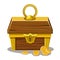 Wood Treasure chest and coin