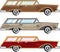 Wood trim station wagon vector