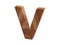 Wood V font 3D render
