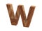 Wood W font 3D render