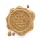 Wood wax seal 100 percent premium quality stamp on whit