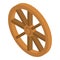 Wood wheel carriage icon, isometric style