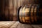 Wood whiskey barrel mockup. Generate Ai