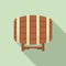 Wood wine barrel icon, flat style