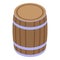 Wood wine barrel icon, isometric style