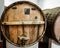 Wood wine barrels in a winery