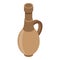 Wood wine bottle icon, isometric style