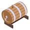 Wood wine bottle icon isometric vector. Party alcohol