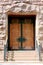 Wood and Wrought Iron Double Doors