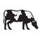 Woodcut cow icon