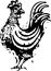 Woodcut Rooster Standing