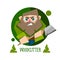 Woodcutter bearded lumberjack vector character with an ax
