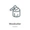 Woodcutter outline vector icon. Thin line black woodcutter icon, flat vector simple element illustration from editable autumn