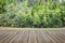 Woodecking or flooring and plant in garden decorative