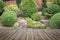 Woodecking or flooring and plant in garden decorative