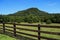 Wooded Hill and Meadow with Timber Fence