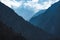 Wooded mountainsides. Himalayan Mountains of Nepal