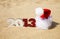 Wooden 2013 year number and Santa\'s hat