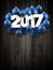 Wooden 2017 New Year background.