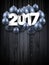 Wooden 2017 New Year background.
