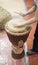 Wooden african drum. Djembe african traditional percussion