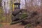 Wooden alcove on top of the cliff