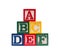 Wooden alphabet cubes with ABC letters