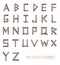 Wooden alphabet fonts