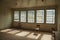 Wooden antique chair and sunlight in a room