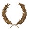 Wooden antique realistic vintage winner laurel wreath