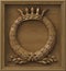 Wooden antique realistic vintage winner laurel wreath